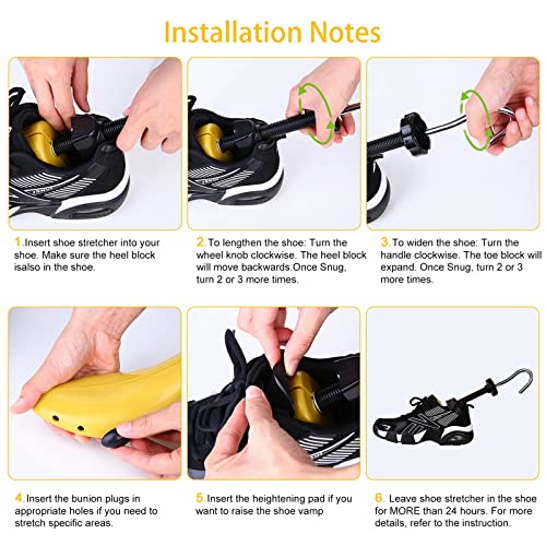 eachway Shoe Stretcher Shoe Trees,Adjustable Length & Width for Men and Women - color: M(for M's Us6.5-10; Wm's Us10-13.5 )Yellow