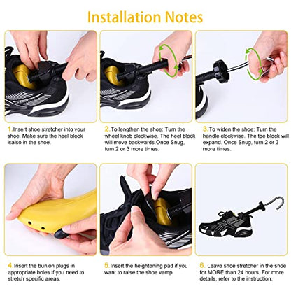 eachway Shoe Stretcher Shoe Trees,Adjustable Length & Width for Men and Women - color: M(for M's Us6.5-10; Wm's Us10-13.5 )Yellow