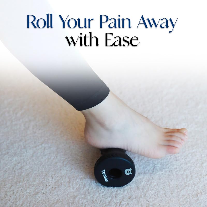 Tumaz Foot Roller for Plantar Fasciitis Relief，Foot Massage Roller for Alleviate Planter Fasciitis Pain,Arch Pain,Trigger Points & Deep Tissue, Portable - Reflexology Tool,Black - color: Black