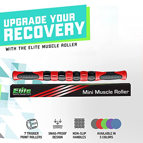 Elite Massage Roller Stick Targets Sore, Tight Leg Muscles to Prevent Cramps and Release Tension. It's Sturdy, Lightweight, Smooth Rolling and Thankfully This Lifesaver has Comfortable Handles.Red - color: Red
