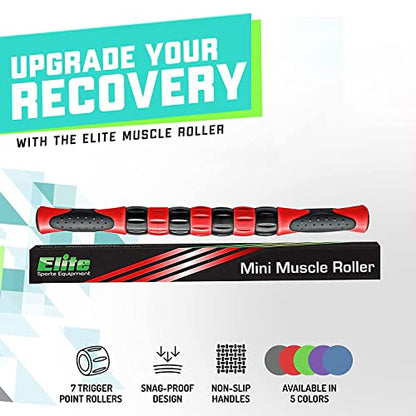 Elite Massage Roller Stick Targets Sore, Tight Leg Muscles to Prevent Cramps and Release Tension. It's Sturdy, Lightweight, Smooth Rolling and Thankfully This Lifesaver has Comfortable Handles.Red - color: Red
