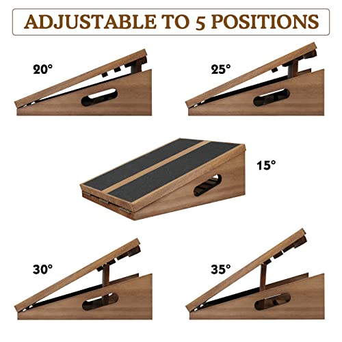 Slant Board for Calf Stretching, Adjustable Wooden Calf Stretcher Incline Board, Wedge Stretcher for Squats, Professional Stretch Board for Knees Ankle Heel Feet Leg