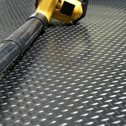 Anti-Slip Rubber Diamond Floor Mat - Durable, Non-Skid, Waterproof Floor Protection for Home, Gym, Garage, and Vehicles - 2.5 mm x 4 ft x 10 ft Rolls - Black (4x10 FT) - size: 118"L x 47.2"W x 0.1"Th