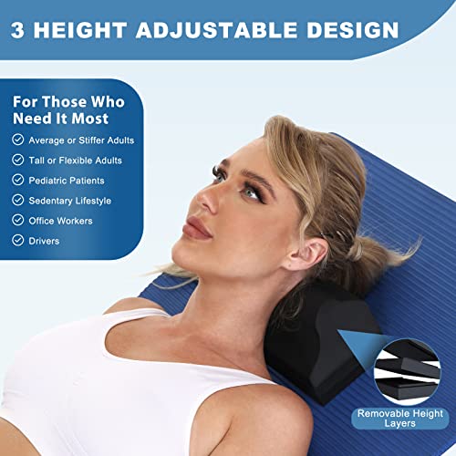 Neck Stretcher Chiropractic Pillows for Neck Pain Relief, Cervical Traction Device for Cervical Spine Alignment, Neck and Shoulder Relaxer, Cervical Orthotic Traction Block