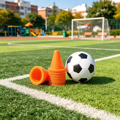 24pcs Football Drill Cones: Kids Soccer Agility Training Cones for Sports Practice Inline Roller Skating, Small Plastic Markers for Outdoor