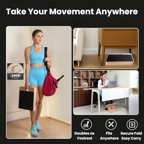 14″ Wide Premium Portable Wooden Slant Board, Thicker Bottom – Professional Adjustable Calf Stretching, Beginner & Rehab Friendly, Exercise Guide and Bonus Muscle Roller, Squats, Physical Therapy