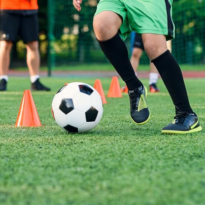 PATIKIL 7" Soccer Cones, 24 Pack Plastic Traffic Training Agility Field Markers with Carrying Bag for Outdoor Activity Practice, Yellow