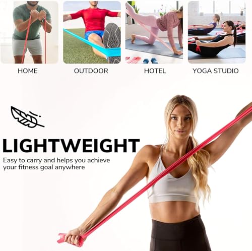 Resistance Bands for Working Out | 7Ft Long Resistance Bands |Super Exercise Bands with Carry Pouch and Door Anchor I Latex Free Workout Bands Including an Exclusive Workout App and E-Book
