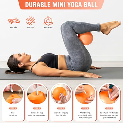 Pilates Equipment Kit at Home for Women, 4-in-1 Workout Essential Set with Pilates Ring, Fabric Resistance Bands, Figure 8 Resistance Band, Pilates Ball–Full Body Toning, Yoga & Stretching