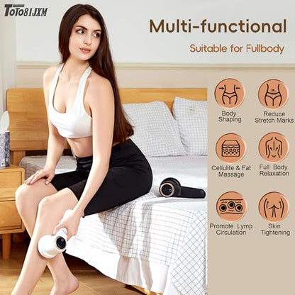 Handheld Cellulite Massager, Body Sculpting Machine, Lymphatic Drainage Device, Lipo Massage Roller for Stomach Belly Butt Arms Legs, Vibrating Massage Home Use Cordless & Mini (Black)
