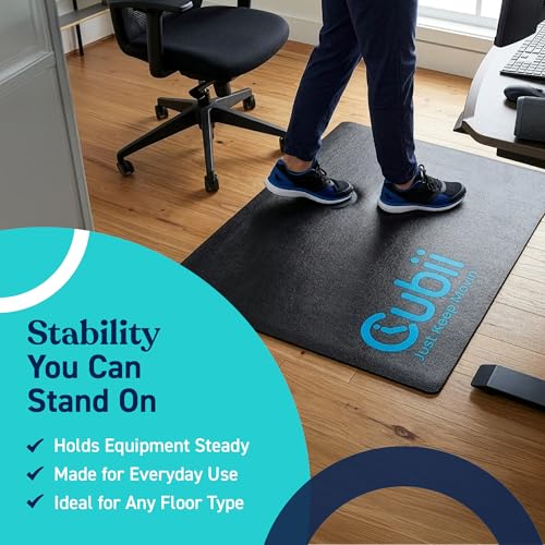 Cubii Non-Slip Workout Mat for Under Desk Ellipticals, Floor Protection Exercise Surface for Bike, Fitness Equipment & Indoor Cycling, Home Gym Use, 24" x 18"