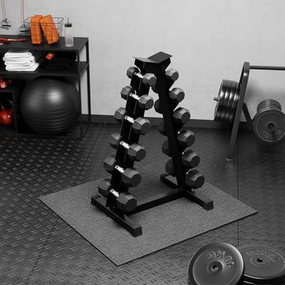 GarveeLife Premium Rubber Coated Hex Dumbbell Weight Set with Rack, Multiple Packages,210 LBS(6 pair) for Home Gym, Coated Hand Weights for Strength Training, Workouts
