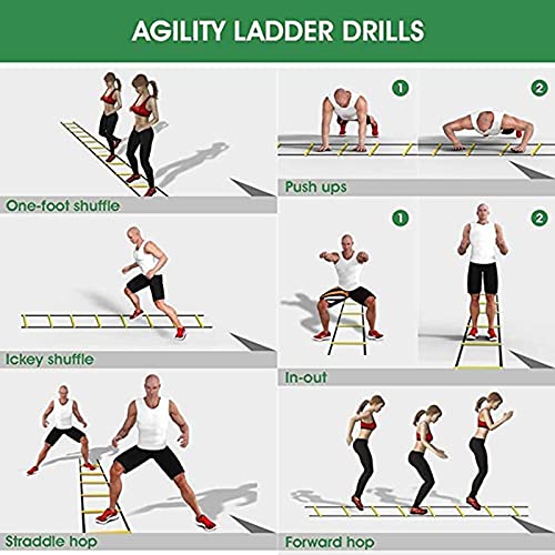 Agility Ladder Agility Ladder, Adjustable Speed Ladder Training Ladder, Sports Fitness Training Set, for Sports Training/Athletic Footwork, with Bag(Size:4M) - size: 4M