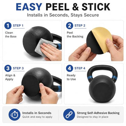 Kettlebell Mat, Self-Adhesive Non-Slip Bottom Mats, Noise Reduction Anti-Scratch Floor Protector Pads for Home Gym Fitness Weight Lifting (Large: 4.72 inch (12cm) Diameter) - size: Large: 4.72 inch (12cm) diameter