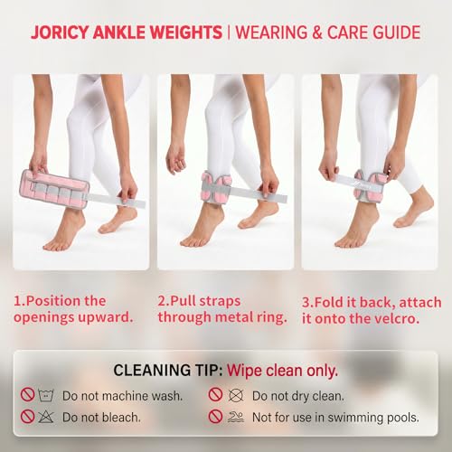 Adjustable Ankle Weights for Women & Men, One Pair of 1-3/4/5/6/8/10/20 LBS Wrist Arm Leg Weights with Removable Sandbags & Secure Fit for Walking Running Home Gym Fitness Weight Loss Physical Therapy Jogging Gymnastics Aerobics Pilates Yoga - color: pink