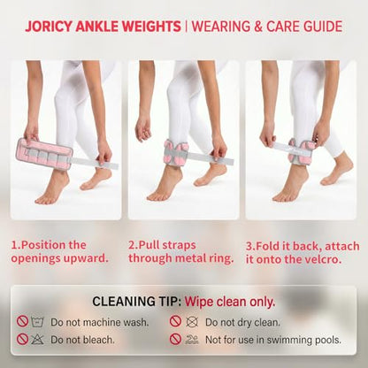 Adjustable Ankle Weights for Women & Men, One Pair of 1-3/4/5/6/8/10/20 LBS Wrist Arm Leg Weights with Removable Sandbags & Secure Fit for Walking Running Home Gym Fitness Weight Loss Physical Therapy Jogging Gymnastics Aerobics Pilates Yoga - color: pink