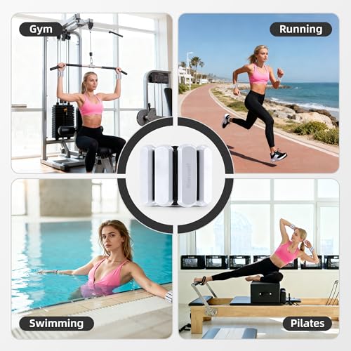 Wrist Ankle Weights for Women Men 2lbs /Pair - Adjustable Arm Leg Pilates Weights Weighted Bangles Wristbands for Gym, Yoga, Strength Training Fitness Workout - color: Grey