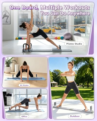 Pilates Board, 8-in-1 Pilates Equipment, Multifunctional Pilates Reformer Ab Machine for Home Workout, Full Body Workout Machine, Rowing Machine, Ski Machine for Exercise, Core Strengthening & Fitness