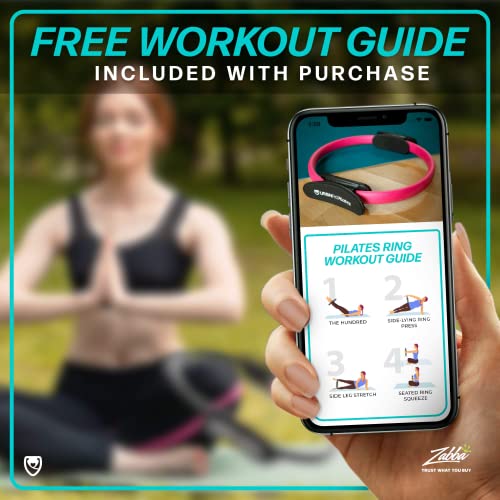 Pilates Ring - 12" Magic Circle w/Dual Grip, Foam Pads for Inner Thigh Workout, Toning, Fitness & Pelvic Floor Exercise - Yoga Rings w/Bonus Exercise Guide - color: Teal
