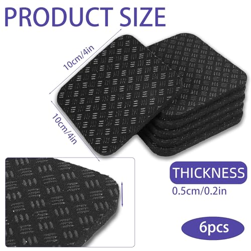 6pcs Treadmill Mat Pads, 4x4 Inch High Density Silicone Treadmill Mat for Carpet Floors Double-Sided Anti-Slip Exercise Equipment Mat Treadmill Vibration Pads for Most Fitness Equipment