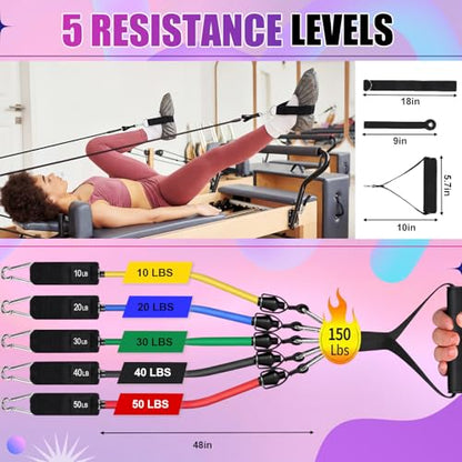 Resistance Bands Set, Long and Fabric Loop Bands for Working Out Exercise Stretching & Physical Therapy – Booty, Glute, Mini & Ankle for Home, Gym, Travel & Rehab