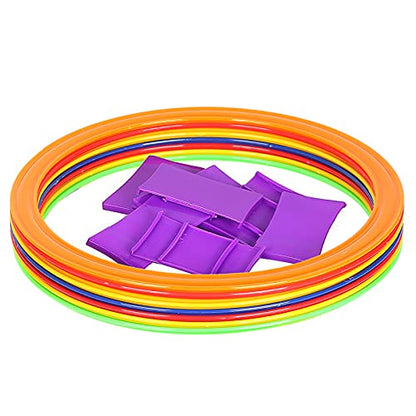 10pcs 28cm 38cm Speed Agility Training Rings, with Connection Clips for Soccer Football Basketball Sport Footwork Drills