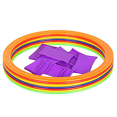 Drfeify 10pcs Speed Rings, 28cm 38cm Agility Training Equipment with Connection Clips for Soccer Football Basketball Sports