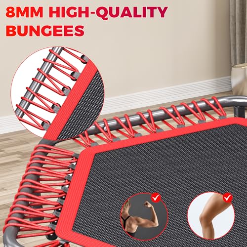 40"/48" Rebounder Trampoline for Adults with Bungee Cords, Exercise Rebounder for Adults Indoor/Outdoor Workout, Max Load 450/550 LBS