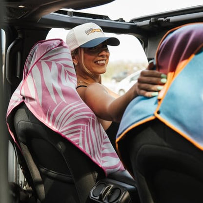 Sprints Athletic Running Towel, Full-Sized, Car Seat Cover - Performance Microfiber (Garden of Races Past - Pink) - color: Garden of Races Past Pink
