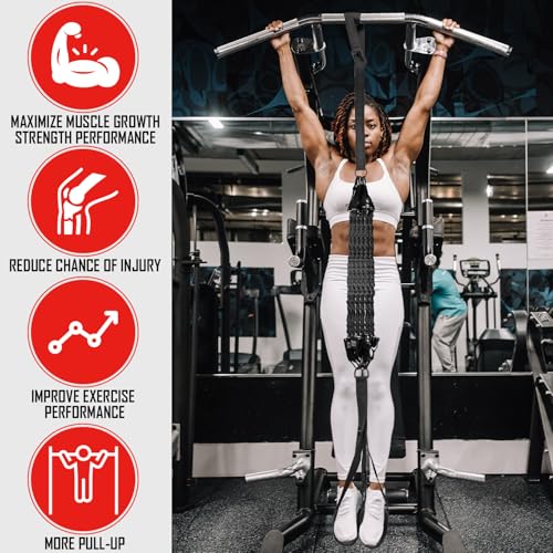 Pull-Up Assistance Bands Kit, 400lbs Heavy Pull-Up Bands Resistance Bands with Feet/Knee Rest, Adjustable Weight Bands for Body Exercise Strength Training