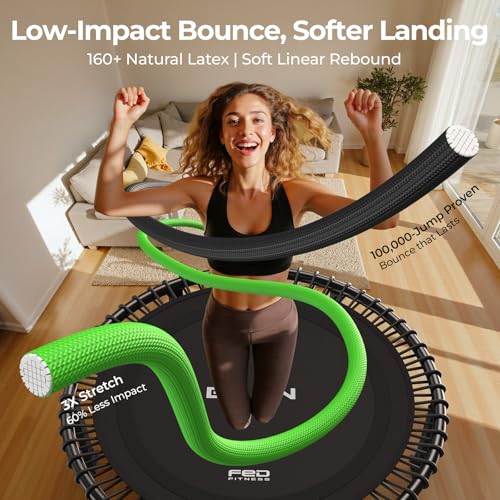 BCAN BT4 Soft Land Pro Adult Bungee Rebounder Trampoline Handle|FED Fitness - color: 38IN-Black