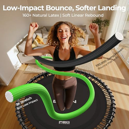 BCAN BT4 Soft Land Pro Adult Bungee Rebounder Trampoline Handle|FED Fitness - color: 38IN-Black