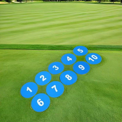 10pcs Flat Soccer Training Markers Numbered Agility Spot Cones 23cm Non-Slip Blue Floor Dots for Football Speed and Agility Drills