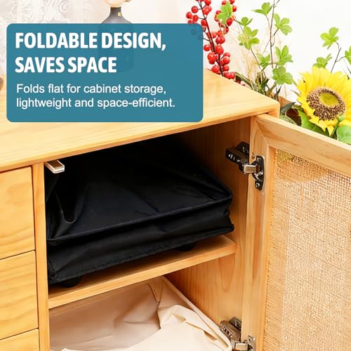 Yoga Mat Holder, Gym Mats Storage Rack with Wheels, Foldable Fitness Equipment Organizer for Home Gym Decor – Holds 4 Mats, 2 Foam Rollers, 6 Bands, with Mesh Pockets