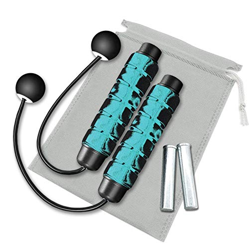 Redify Weighted Cordless Jump Rope for Fitness[Suitable for Different Ages and Levels] Ropeless Jump Rope for Boxing MMA WOD Training, BOD Rope Beachbody MBF,High Speed Rope Skipping for Narrow Space - color: Blue