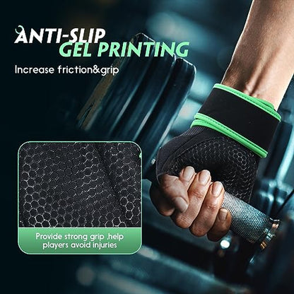 Workout Gloves Gym Gloves Weight Lifting Gloves for Men Women with Full Palm Pad,Strong Wrist Wraps Support,Enhanced Grip,for Fitness,Training,Weightlifting,Exercise
