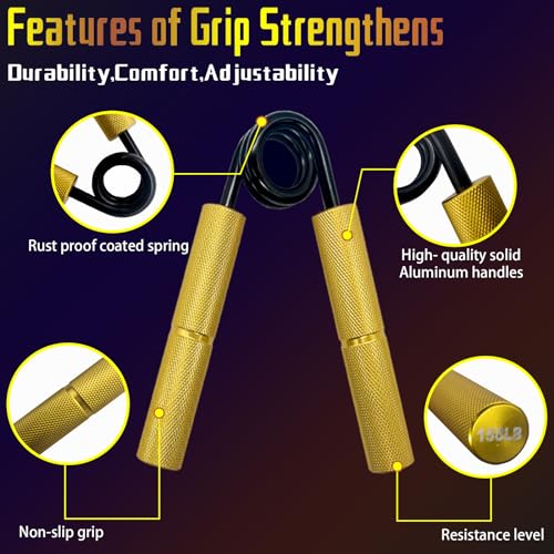 Grip Strength Trainer Set,50-300LB Hand Grip Strengthener,Hand Forearm strengthener 6 Pack, Workout equipment,Strength Training Exercisefor Hand Arm Forearm Wrist Finger