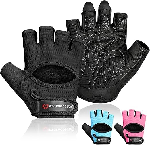 WESTWOOD FOX Weight Lifting Gloves for Men & Women– Breathable Workout Gloves with Thick Padding,Full Palm Protection,Non-Slip Grip,Shock Absorption Gym Gloves for Fitness & Cycling