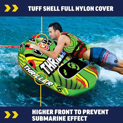 Wow Sports Thriller Towable Deck Tube for Boating Adults, Tubing Boat Inflatable for Water Sports - size: 1 person