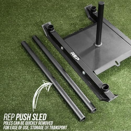 Rep Fitness Weight Sled | Push Pull Sleds Options for Training | Speed & Agility Workout Equipment | Gym Equipment | Football Strength Training | Heavy Duty Weighted Sled | Indoor Outdoor Exercise - style: 4-Post Push-Pull Sled