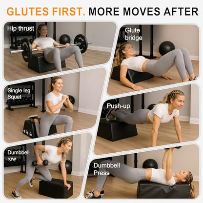 Hip Thrust Bench–Glute Bridge & Barbell Hip Thrust Equipment with Free Hip Thrust Pad, 700LB Capacity, Non-Slip Design for Glutes, Bulgarian Split Squats, Step-Ups & Core