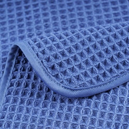 POLYTE 430 GSM Poly Blend Microfiber Quick Dry Waffle Hand Towel, 16x30 in - color: Royal Blue