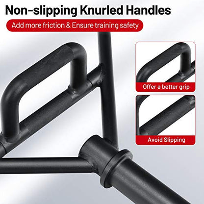 GYMAX Olympic Folding Trap Bar - 56" Chrome Hex Weight Lifting Bar for Squats, Deadlifts, Shrugs & Power Pulls - 800Lbs Capacity - color: Black