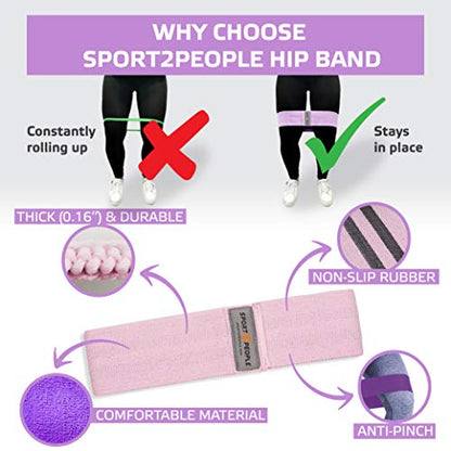 Exercise Band for Legs and Butt with Free 4-Week Booty Workout Program - Fabric Resistance Loop Bands Set for Strength Training, Home Gym, Fitness