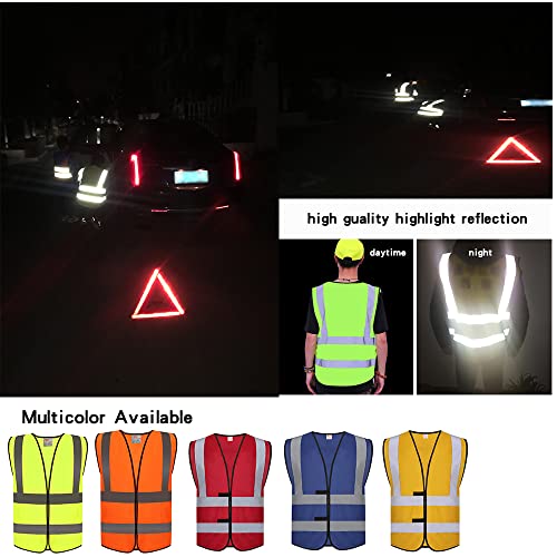 zojo High Visibility Reflective Safety Vest Bulk 10 Pack - color: Blue