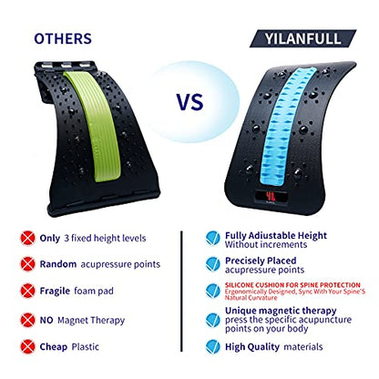 Back Stretcher, Spine Deck Back Pain Relief Products with Magnetic Acupressure Points, Adjustable Back Cracker, Spine Deck Lower Back Pain Relief for Sciatica, Herniated Disc, Scoliosis
