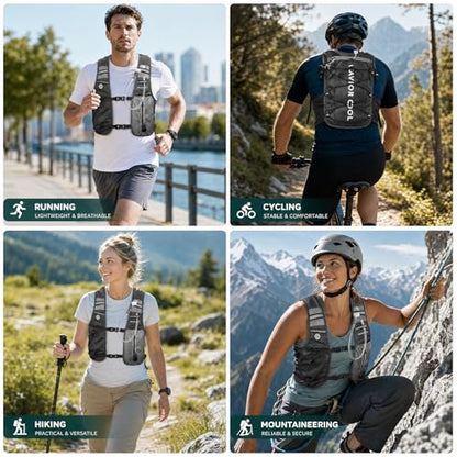 Cooling Hydration Vest with Cooling Packs, 2L BPA-Free Water Bladder, Lightweight Running Vest for Hiking, Cycling & Marathon Training - color: Charcoal Gray