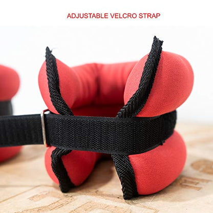 Valor Fitness Wrist or Ankle Weight Sets - 2 lb Pair or 3 lb Pair Plus Bundle Option- Velcro and Steel Loop Closure - Home Gym Workout Gear