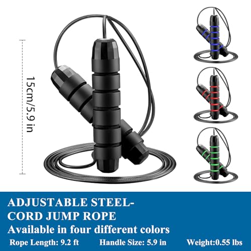 Bulk 40 Pack Speed Jump Ropes, Professional Tangle-Free Skipping Ropes for Exercise & Cardio, Adjustable Foam Handle Ropes for Fitness Clubs, Gyms & Groups - Multi-Color Set