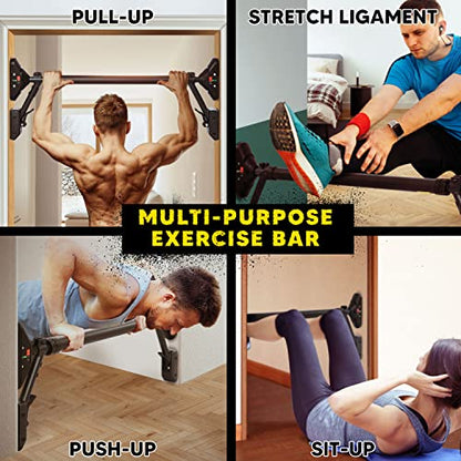 Pull Up Bar/Chin up bar Upper Body Workout Bar | Super load-bearing, Dual Security Locking Fitness Strength Training Equipment